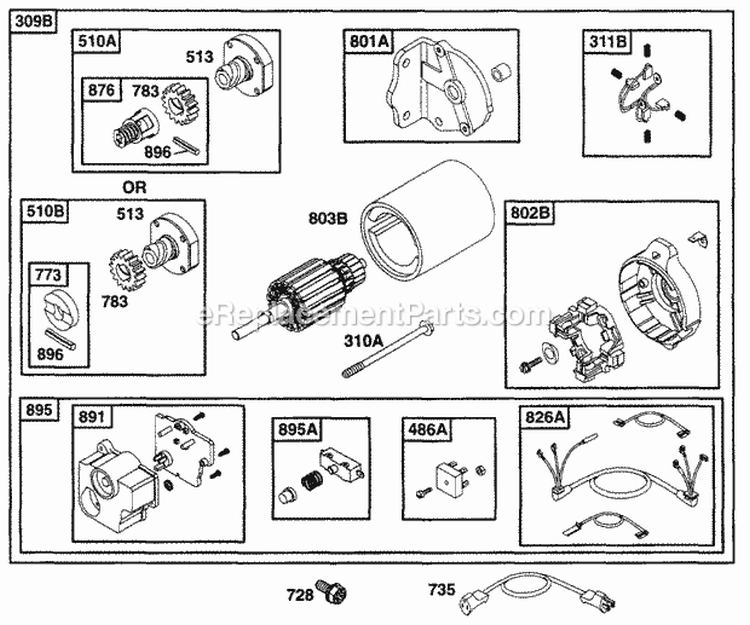 Page I Diagram and Parts List for 222413-0706-01  Briggs and Stratton Engine